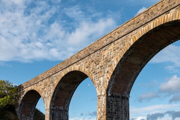 7 October 2022. Cullen, Moray, Scotland. This is the architecture of the disused Cullen Railway Viaduct on a sunny October afternoon.