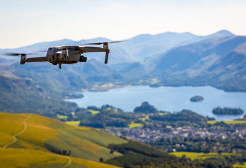 Fototapeta na wymiar Drone photography in mountains in summer time