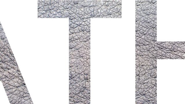 Text from leather surface texture