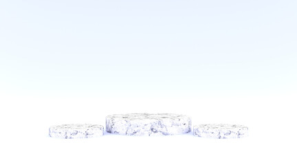 marble podium with blue background 3d illustration rendering