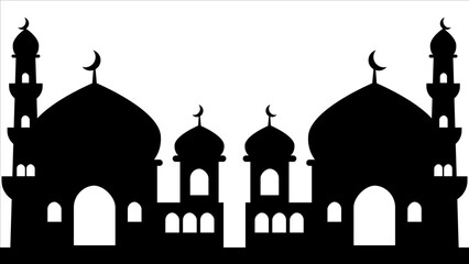 Art illustration background silhouette isolated culture religion of moslem mosque