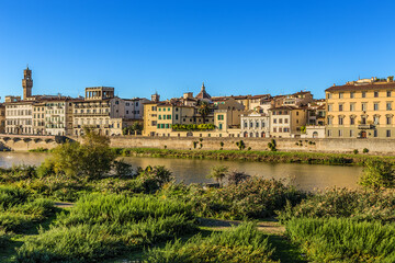 Fototapeta na wymiar Florence, Italy. Picturesque banks of the Arno River