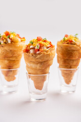 Kutchi Cone Chaat is a popular party appetizer snack from India