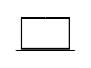 Silhouette of the Laptop for Sign, Icon, Symbol, Apps, Website, Pictogram, Logo, Art Illustration or Graphic Design Element. Vector Illustration
