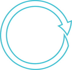 Contour circle arrows set vector illustration. Collection of blue and orange circular arrows, reuse or motion pictograms and reload or refresh icons for presentation, website or infographics