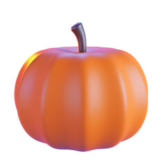 Cute pumpkin Halloween Cartoon.,3d model and illustration.