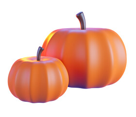 Cute pumpkin Halloween Cartoon.,3d model and illustration.