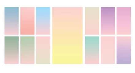 Set of Pastel gradient background. Soft pastel gradient background Template. Modern screen gradient for web 
