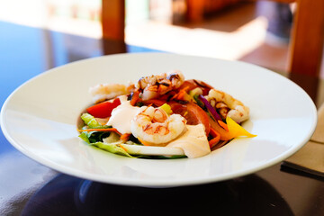 Shrimp Seafood Salad made with fresh ingredients