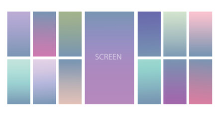 Set of Pastel gradient background. Soft pastel gradient background Template. Modern screen gradient for web 
