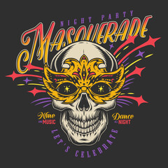 Masquerade Party vintage poster colorful