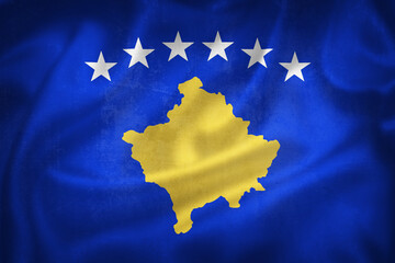 Grunge 3D illustration of Kosovo flag