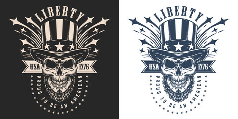 United States liberty vintage monochrome flyer