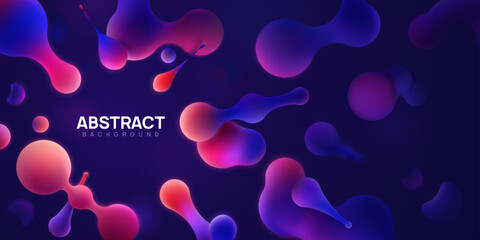 Abstract vector illustration with morphing balls on dark background.