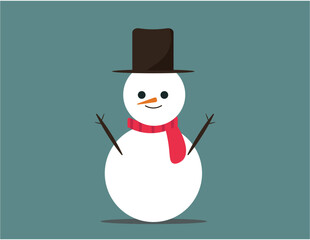 雪だるま。冬の可愛い雪だるま。ベクターイラスト