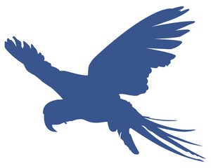 Flying Macaw Bird Silhouette for Logo, Pictogram, Art Illustration, Website or Graphic Design Element. Format PNG