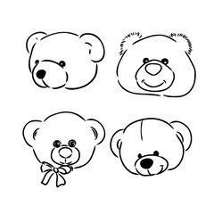 Bear doll icon outline flat design vector. Teddy bear icon outline