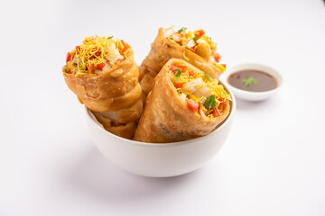 Kutchi Cone Chaat is a popular party appetizer snack from India