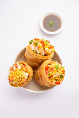 Kutchi Cone Chaat is a popular party appetizer snack from India
