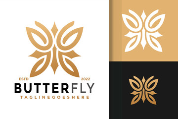 Fototapeta na wymiar Elegant Butterfly Logo Design, brand identity logos vector, modern logo, Logo Designs Vector Illustration Template