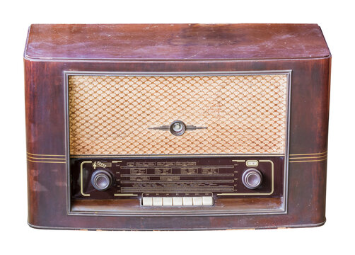 vintage radio  isolated and save as to PNG file