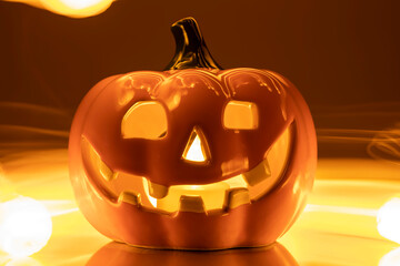 Calabaza de Halloween con fuego