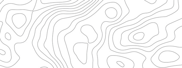 Black and white wave abstract topographic map contour, lines Pattern background. Topographic map and landscape terrain texture grid. Wavy banner and color geometric form. Vector illustration.