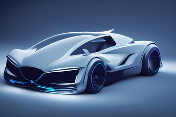 Fototapeta na wymiar Futuristic car concept, 3d rendering, 3d illustration