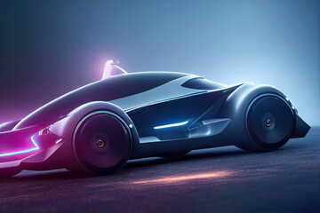 Obraz na płótnie Canvas Futuristic car concept, 3d rendering, 3d illustration