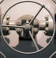 gas pipeline and valve. to simulate the gas shutdown in europe and the war in ukraine. inflation and electricity concept.