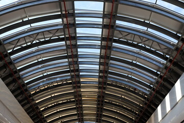 Obraz premium Geometric architectural details in the construction of buildings and structures in Israel.