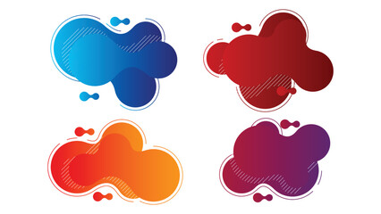 Modern liquid irregular amoeba blob shape abstract elements graphic flat style design. - obrazy, fototapety, plakaty