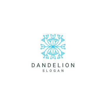 Dandelion logo desing icon vector