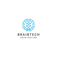 Brain Tech logo desing icon vector