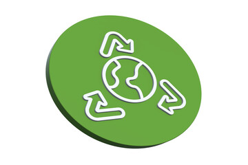Ecological Green Energy Icons Concept Green Earth Recycle