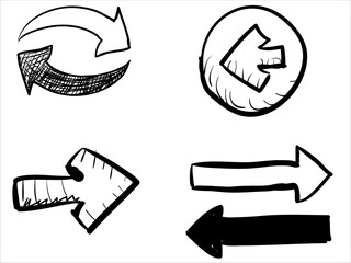 art illustration hand draw vector symbol icon set of arrows