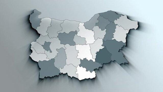 Modern White Map of Bulgaria with Provinces
