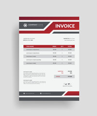 Professional geometric shape business invoice design or bill form price invoice design template