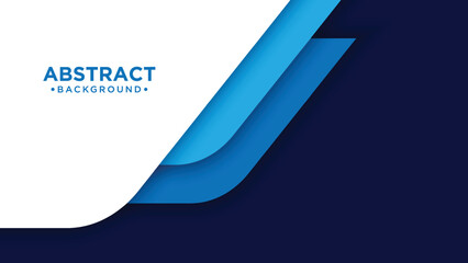 White and blue modern abstract wide banner with geometric shapes.
