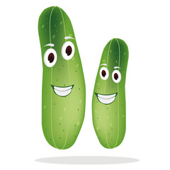 cute cartoon cucumber mascot illustration vector