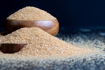 Brown crystalline sugar from cane