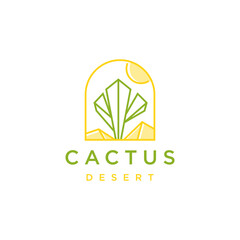 Cactus logo icon design template 