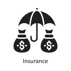 Insurance Vector Solid Icon Design illustration. Banking and Payment Symbol on White background EPS 10 File