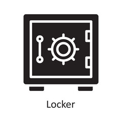 Locker Vector Solid Icon Design illustration. Banking and Payment Symbol on White background EPS 10 File