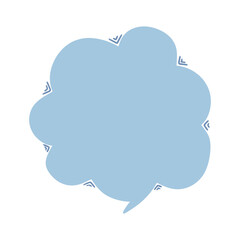 Hand drawn speech bubble isolated on a white background. Doodle, illustration in a simple flat style. It can be used for decoration of textile, paper and other surfaces.