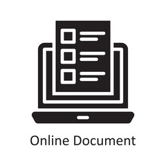 Online Document Vector Solid Icon Design illustration. Banking and Payment Symbol on White background EPS 10 File