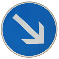 isolated road sign for direction to go