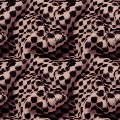 Seamless checkered fur texture, pattern