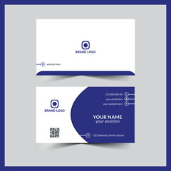 Fototapeta na wymiar modern clean and minimal blue color business card template