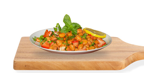 Fava Beans salad with tomatoes, parsley, lemon, and mint 

